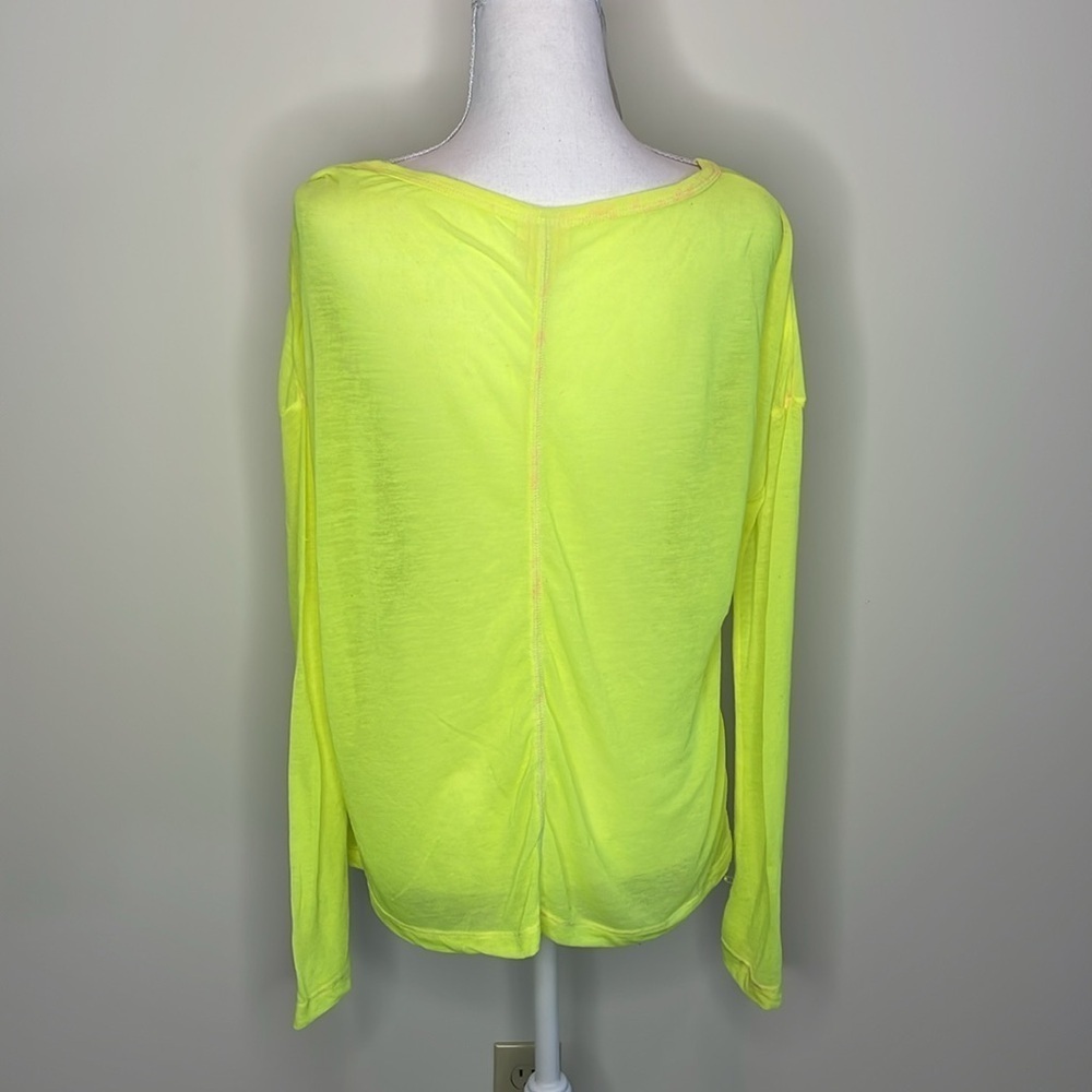 Mossimo Supply Neon Yellow Women's Top/Cover-Up. Medium - Picture 4 of 7